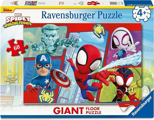 Puzzle Spidey, Puzzle 60 Pezzi Giant, Puzzle 70x50cm - Ravensburger - Eta 4+