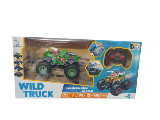 Macchina radiocomandata con luci a led 2.4Ghz, Dinosauro Verde,Cadabra,Eta 8+