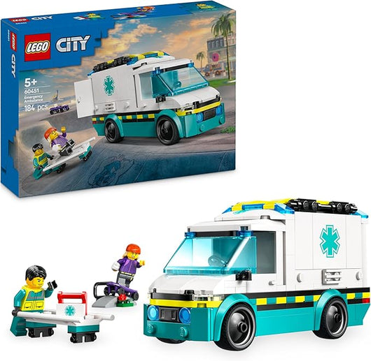 LEGO City Ambulanza di Emergenza Giocattolo con 2 Minifigure - Eta 5+