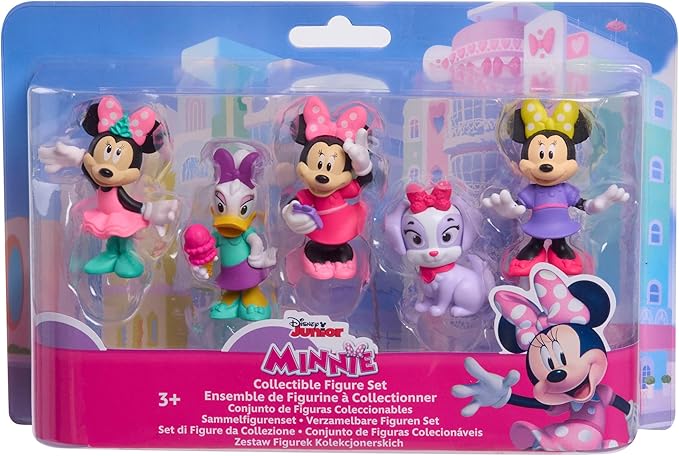 Set di personaggi da collezione di Minnie Mouse di Disney Junior, 5 pezzi, statuette da collezione alte 6,4 cm,Just Ploa