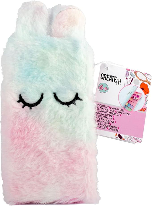 Astuccio per trucco Fluffy per bambini, tavolozza per il trucco morbido - fard, ombretti e pennelli - Creat It - Eta 6+