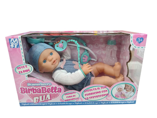 Bambolotto con stetoscopio MammAmore Birbabella bua,Migliorati,Eta 3+