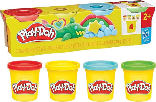 Play-Doh, Confezione da 4 Colori Classici da 84 g ,Hasbro,Eta 2+