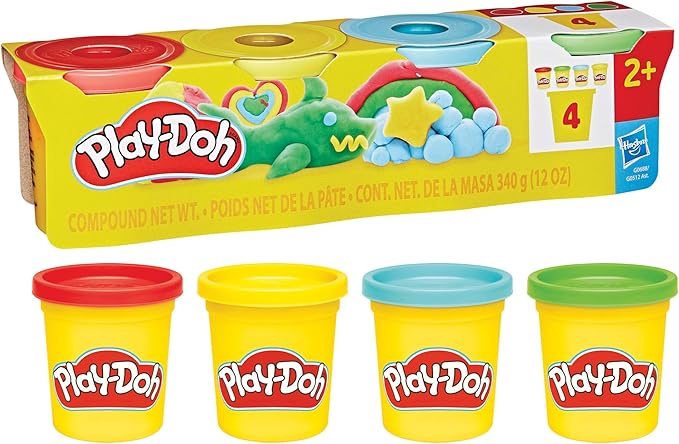 Play-Doh, Confezione da 4 Colori Classici da 84 g ,Hasbro,Eta 2+