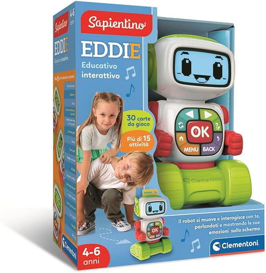 Sapientino - Eddie Robot Educativo Interattivo, Gioco Educativo Bambini , Robot Parlante con Schermo LCD, Impara Lettere