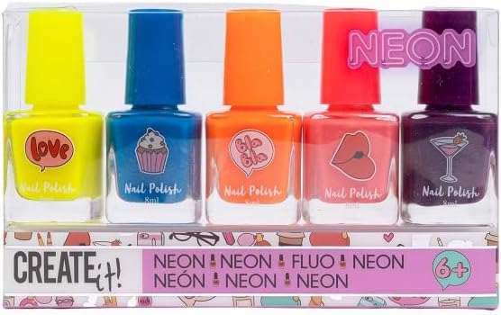 Set 5 smalti colori neon,Create It,Eta 6+