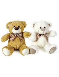 Peluche orsetto 30 cm con fiocco,1 pezzo colore casuale,Decar ,Eta 1+