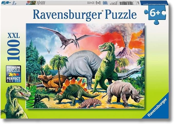 Puzzle Dinosauri,100 pezzi XXL,Ravensburger,Eta 6+