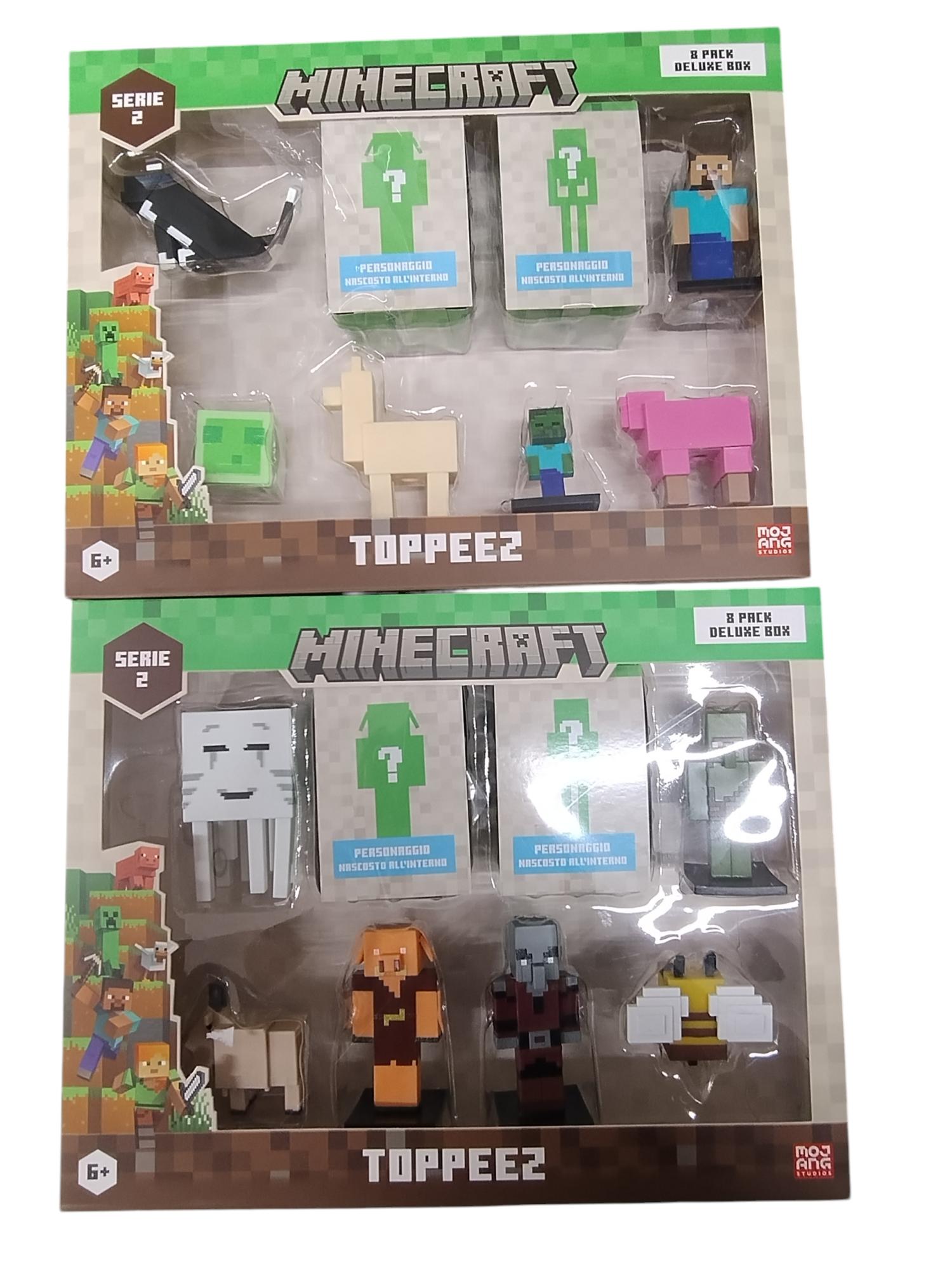 Minecraft Toppeez Pack 8 personaggi,1 pezzo modello casuale,Eta 6+