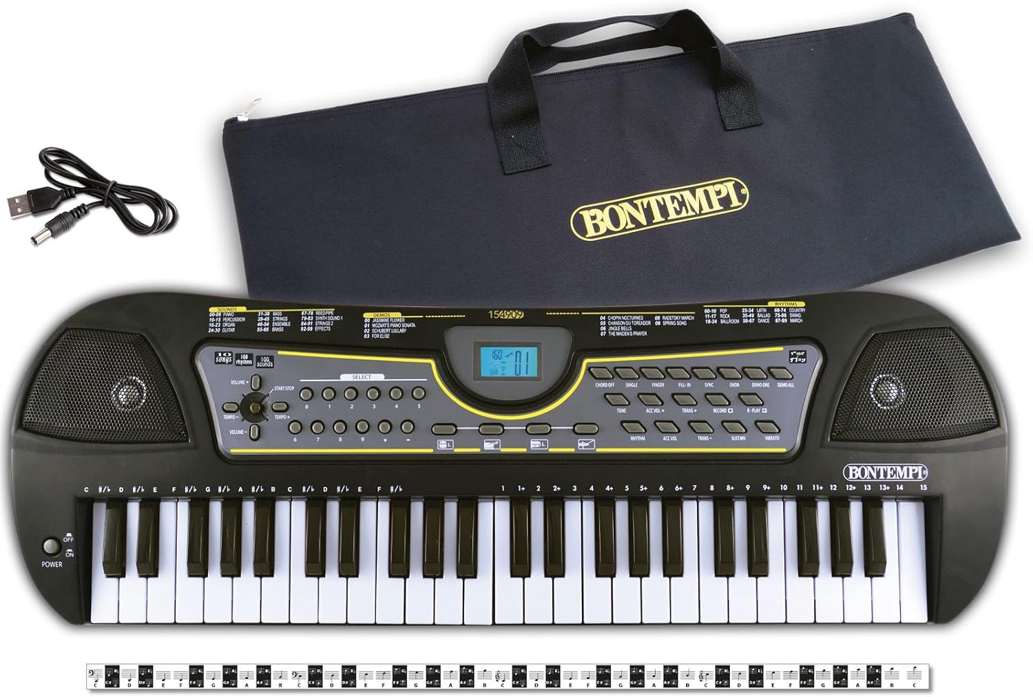 MelodyTouch - Tastiera Digitale a 49 Tasti con Accessori Completi per un`Esperienza Musicale Conveniente, 588x200x65 mm,