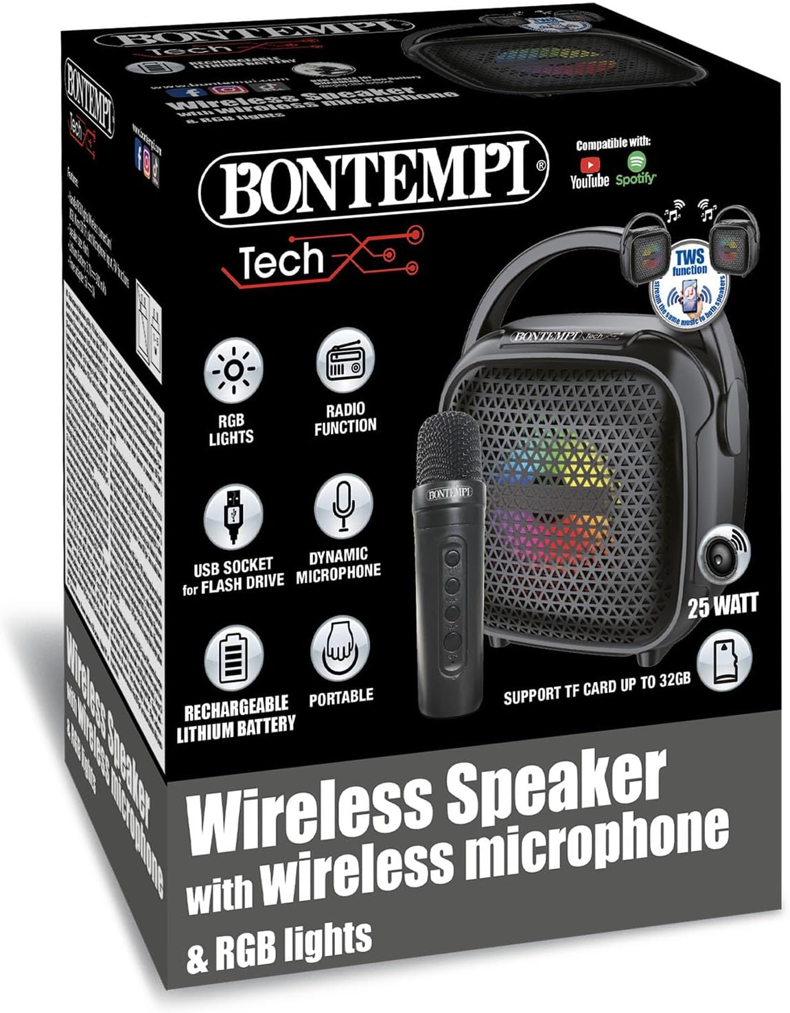 Cassa Wireless con Microfono, 16,5x12,5x7,3 cm,Bontempi