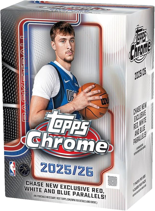 Carte collezionabili Topps , Box da 7 bustine ,Topps Chrome , Basketball NBA 2025/26,Eta 6+