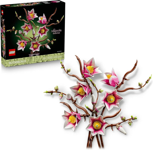 LEGO Botanicals Rametti di Magnolia - Set di Fiori Finti per Adulti - 5 Magnolie Artificiali, Eta 18+