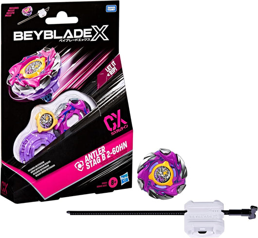 Beyblade X, Set Starter Pack Antler Stag B 2-60HN CX con Trottola e Lanciatore,Hasnro,Eta 8+
