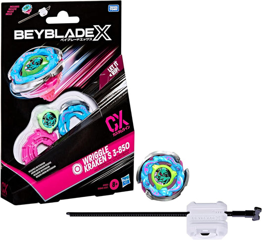 Beyblade X, Set Starter Pack Wriggle Kraken S 3-85O CX, Trottola e Lanciatore,Hasbro, Eta 8+