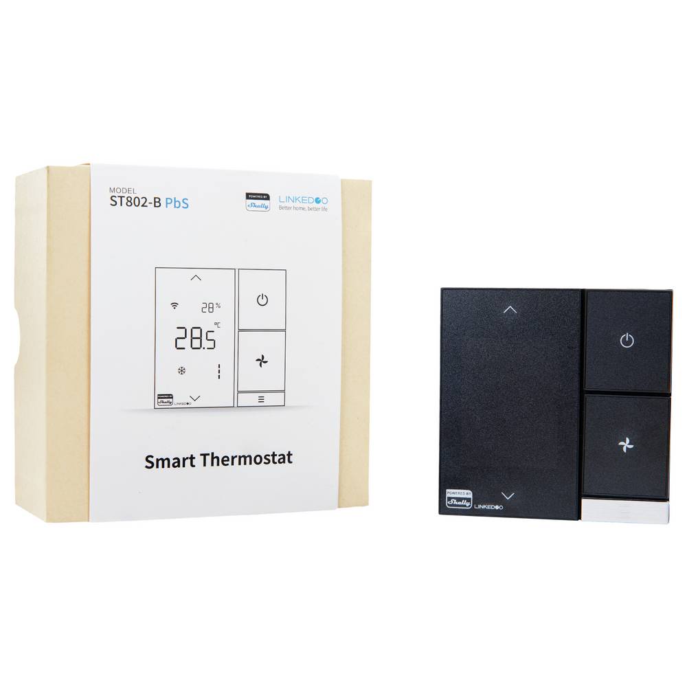 Shelly LinkedGo Smart HVAC Thermostat ST802-B Termostato WiFi per Fan Coil e Riscaldamento a Pavimento