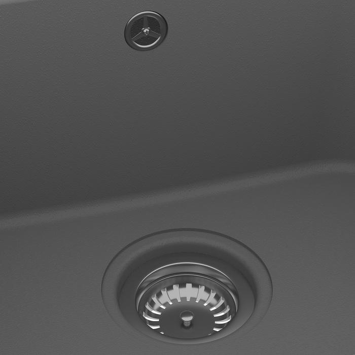 Lavello da cucina grigio 760x480x184 mm granito