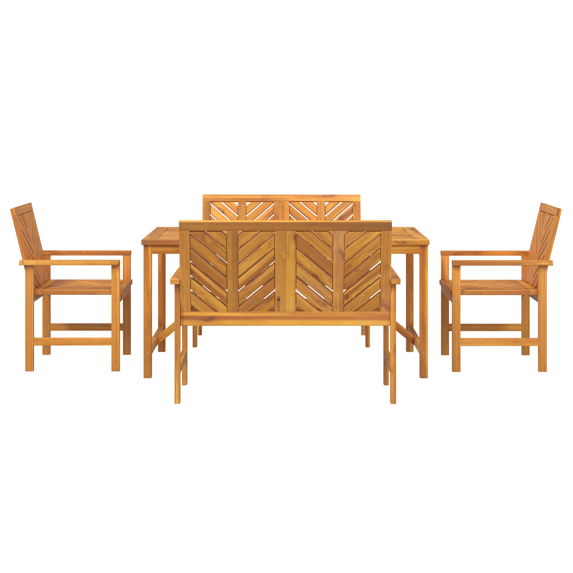 Set da Pranzo per Giardino 5 Pezzi in Legno Massello di Acacia