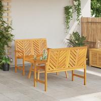 Set di Lounge da Giardino a 3 Pezzi in Legno Massello di Acacia