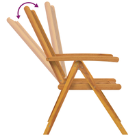 Sedie da Giardino Reclinevoli 8 pezzi in Legno Massello di Acacia