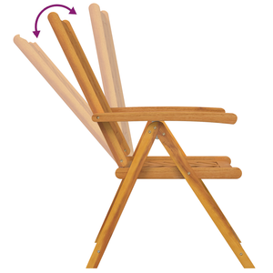 Sedie da Giardino Reclinevoli 8 pezzi in Legno Massello di Acacia