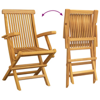 Set da pranzo da giardino 5 pezzi in legno massello di teak