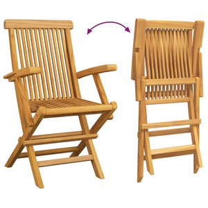 Set da pranzo da giardino 5 pezzi in legno massello di teak