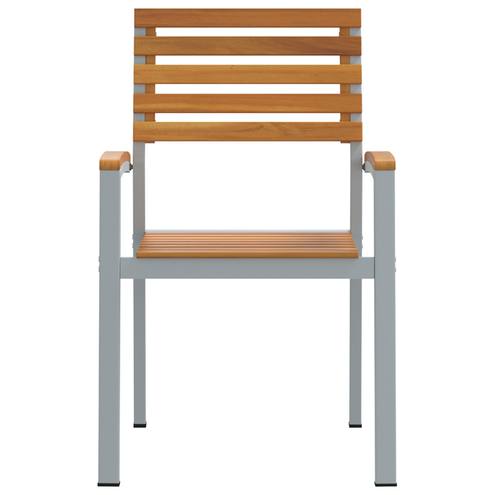 Sdraio da giardino impilabili 6 pz in legno di acacia e metallo