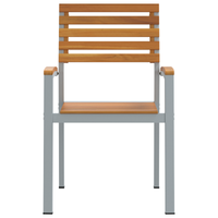 Sedia da Giardino Impilabile 8 pcs in Legno Massello di Acacia e Metallo