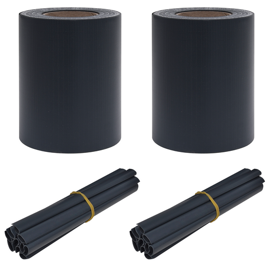 Screens di Privacy per Giardino 2 pcs PVC 35x0,19 m Grigio Scuro Opaco