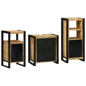 vidaXL Set di mobili per il bagno 3 pcs Legno di mango massello