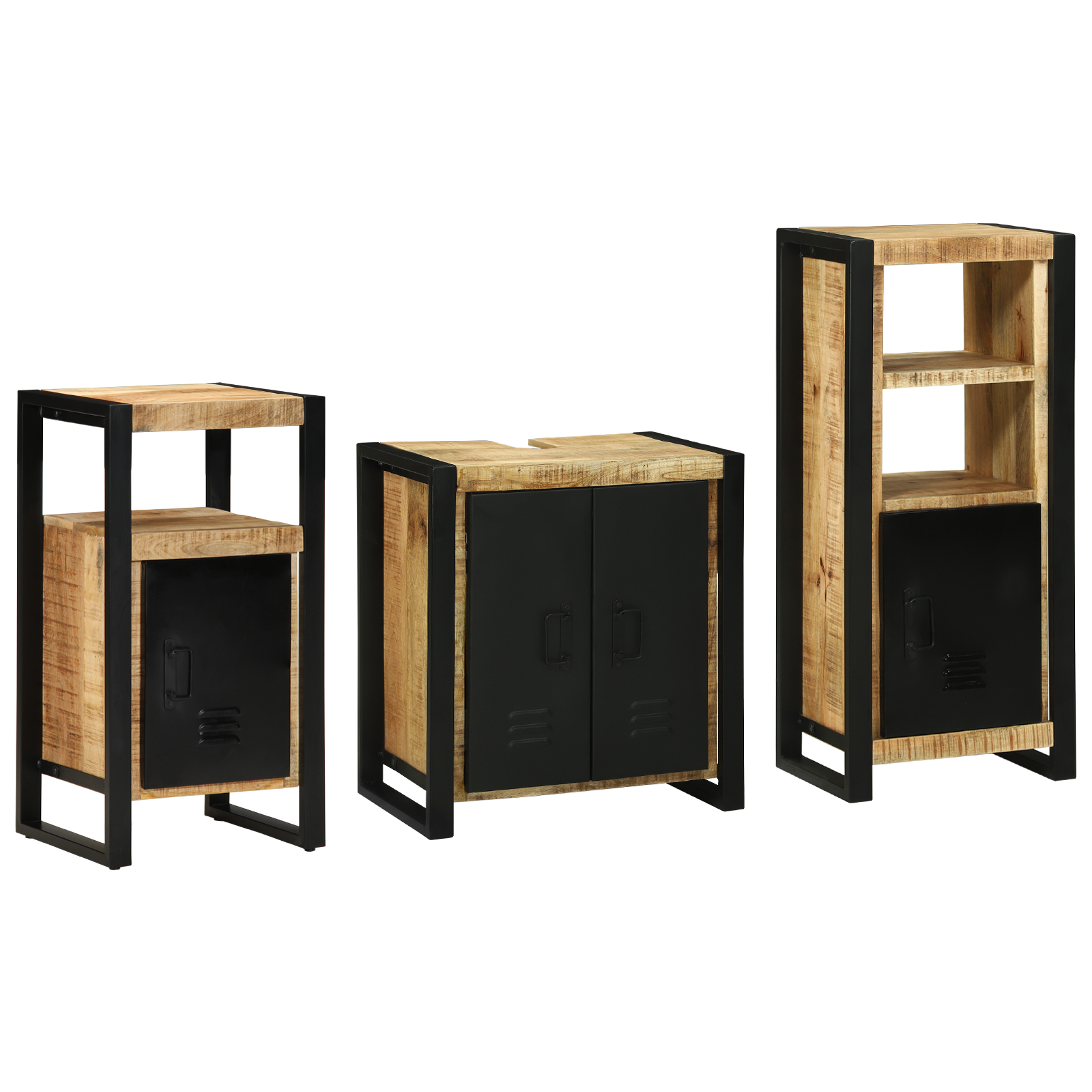 vidaXL Set di mobili per il bagno 3 pcs Legno di mango massello