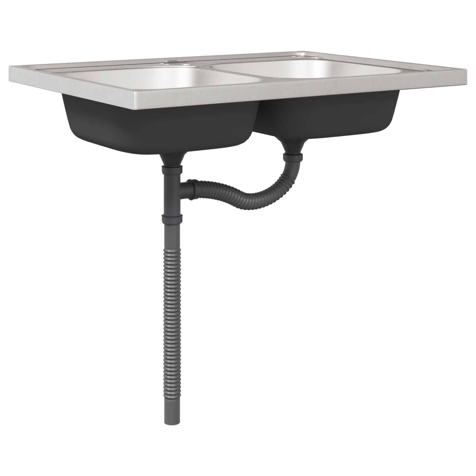 Mobile Base per Lavabo "Porto" con Lavabo Rovere Affumicato 80x46x84,5 cm in Legno Ingegnerizzato