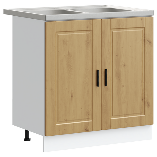 Base del Lavabo  "Porto" con lavabo in rovere artigianale 80x46x84,5 cm in legno ingegnerizzato