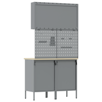 Set di banchi da lavoro 5 pezzi in acciaio rosso