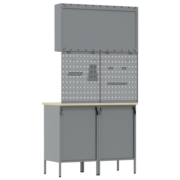 Set di banchi da lavoro 5 pezzi in acciaio rosso