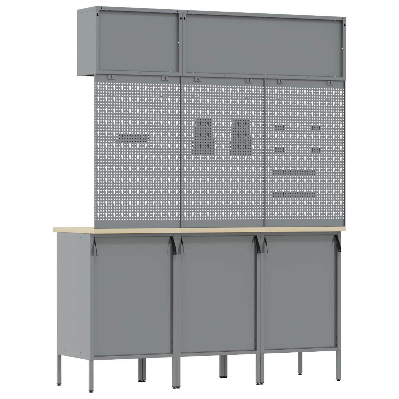 Set di Banchi da Lavoro in Acciaio Rosso da 8 Pezzi