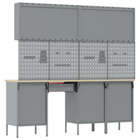 Set da Banco da Lavoro in Acciaio Rosso da 10 Pezzi