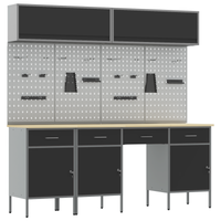 Set da Banco da Lavoro in Acciaio Nero da 10 Pezzi