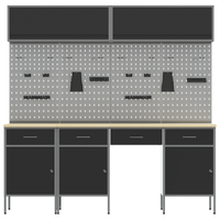 Set da Banco da Lavoro in Acciaio Nero da 10 Pezzi