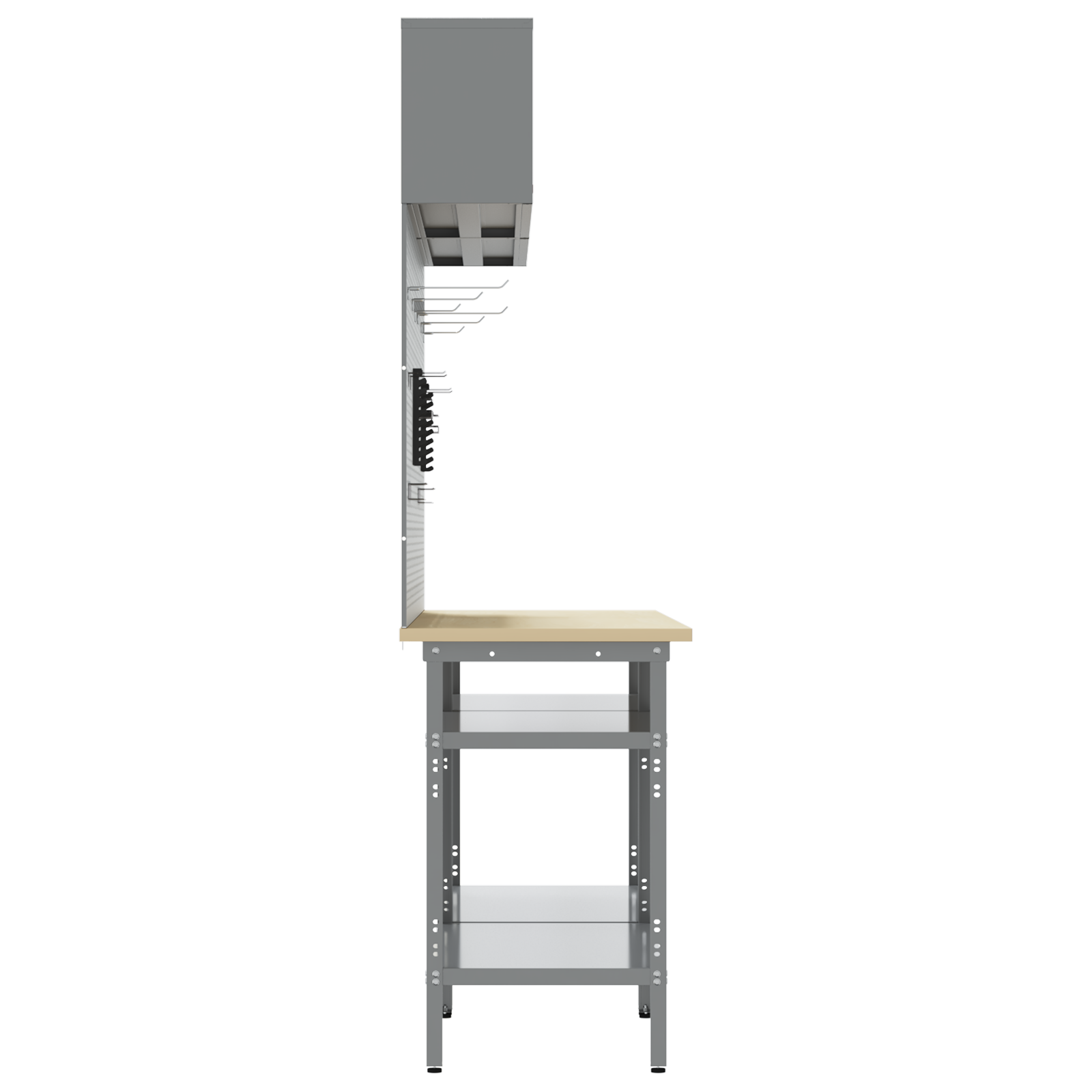 Set Banco di Lavoro 8 Pezzi Grigio Acciaio