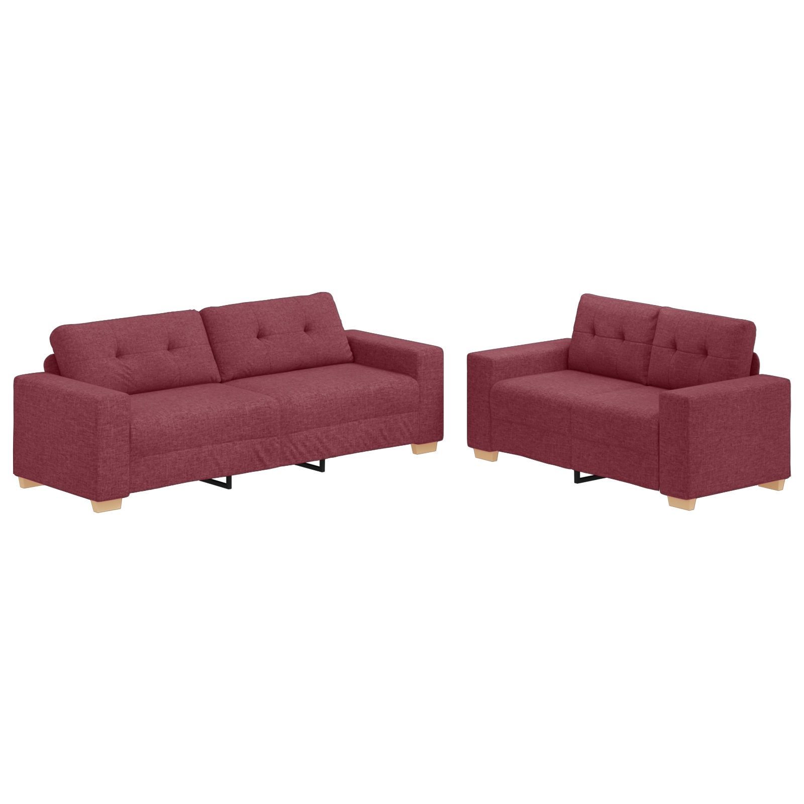 Set di divani 2 pcs Rosso Vino 221 x 78 x 80 cm Tessuto 3324713