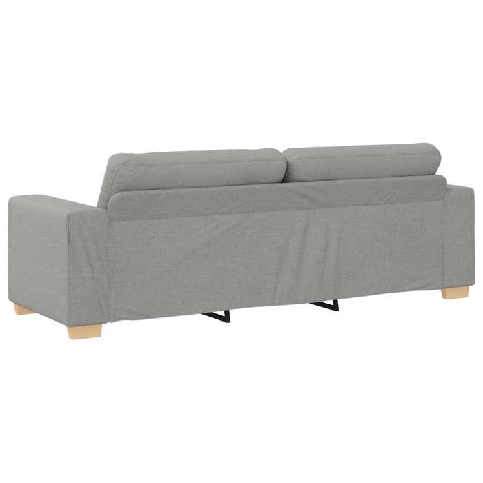 Set di Divani a 2 Pezzi con Cuscini Grigio Chiaro in Tessuto