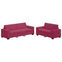 Set di divani 2 pcs Rosso vino 221 x 78 x 80 cm Velluto 3324725