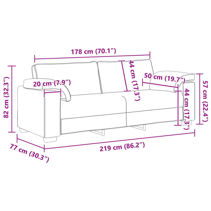 Set Divano 2 Pezzi con Cuscini Grigio Scuro