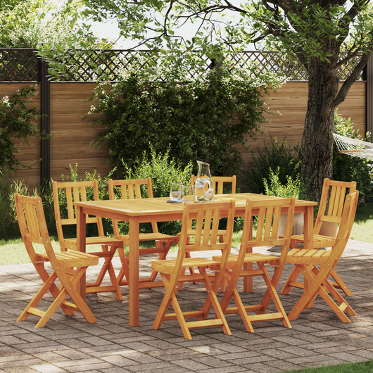 Sedie da Giardino Pieghevoli 8 pcs 36x46x86 cm Legno Massello di Acacia