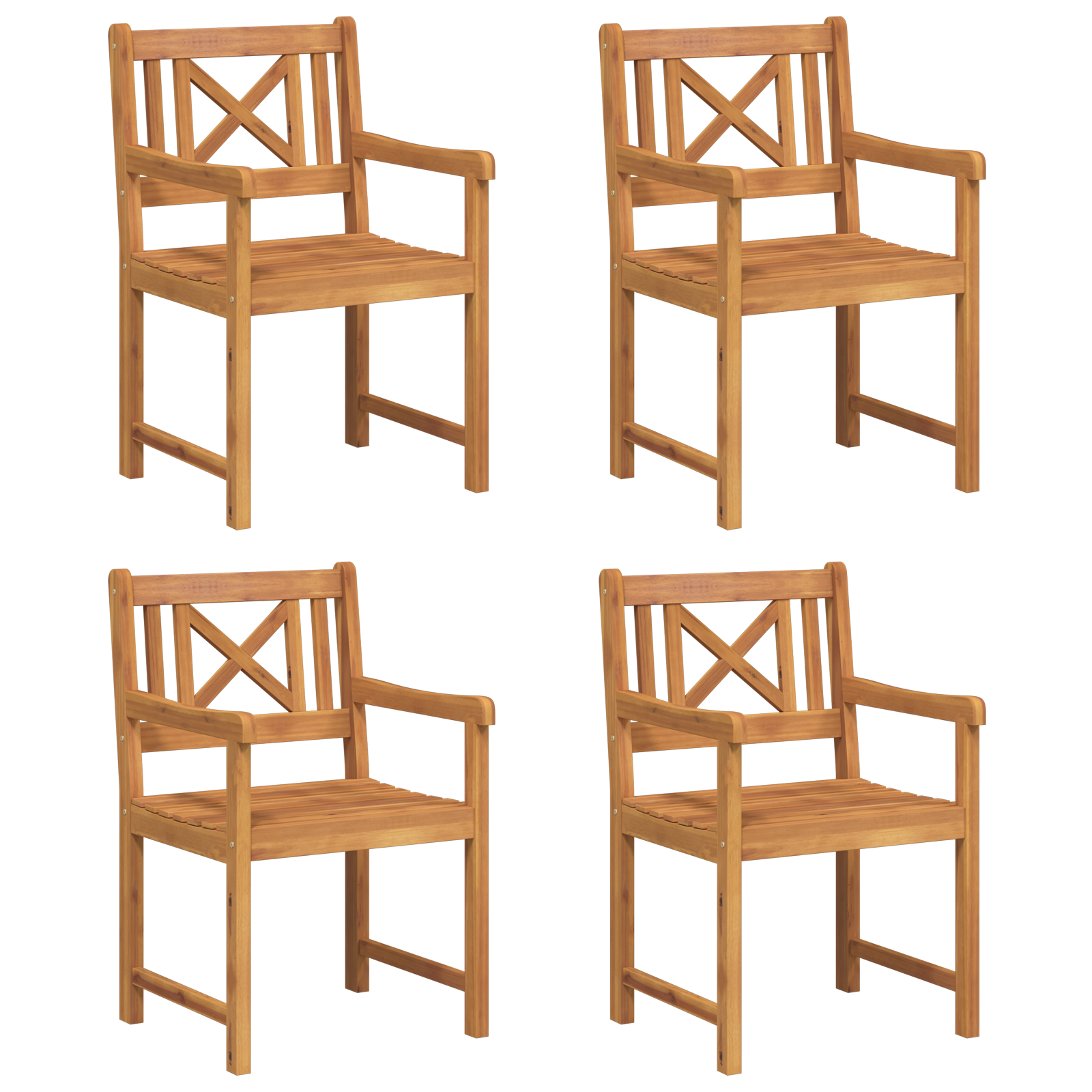 Sedie da giardino  4 pcs 56x55.5x90 cm Legno massiccio di acacia