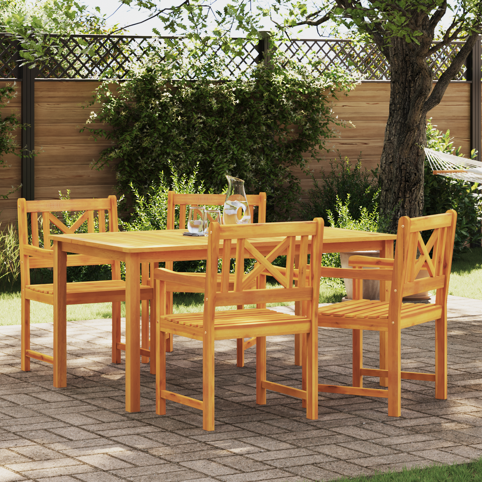 Sedie da giardino  4 pcs 56x55.5x90 cm Legno massiccio di acacia