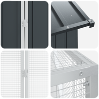 Aviario per Uccelli  con Estensione Anthracite 210x421x247 cm Acciaio