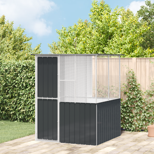 Gabbia per Uccelli Antracite 215x78x200 cm Acciaio Galvanizzato